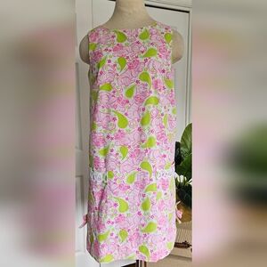 LILLY PULITZER Vintage White Label "Black Jack Cat" 100% Cotton Shift Dress!